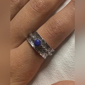 Lapis Lazuli meditation spinner ring size 9
